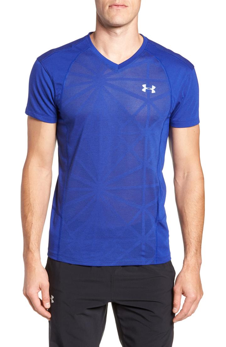 Men's Under Armour Microthread Swyft V-neck T-shirt, Size - Blue