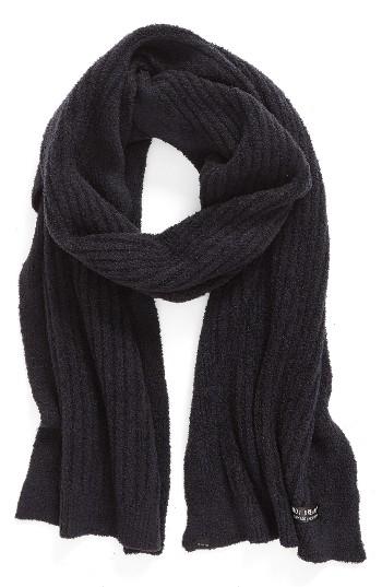 Women's Barefoot Dreams Ribbed Scarf, Size - Black