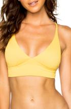 Women's Luli Fama Cross Back Halter Bikini Top - Yellow