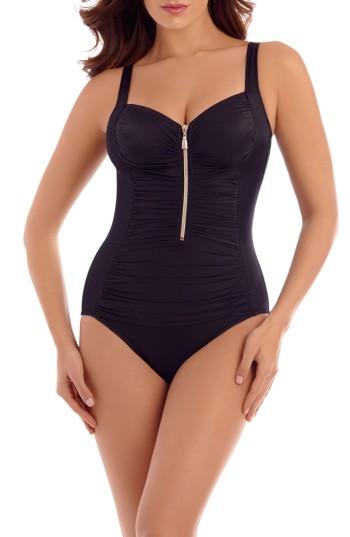 Women's Miraclesuit So Riche Zipcode One-piece Swimsuit - Black