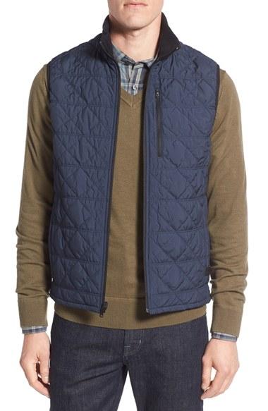 Men's Victorinox Swiss Army 'quilted Matterhorn Ii' Water Repellent Vest, Size - Blue