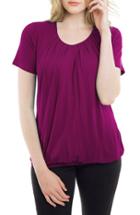 Women's Nurture-elle Pleated Short Sleeve Nursing Top