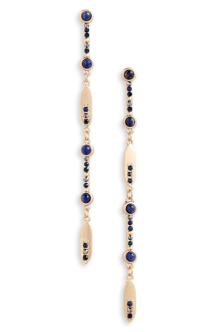 Women's Treasure & Bond Semiprecious Stone Pave Linear Drop Earrings