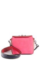 Alexander Mcqueen Box Bag 16 Croc Embossed Leather & Suede Shoulder Bag - Pink