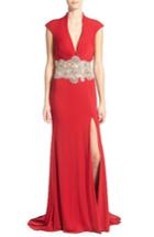 Women's Mac Duggal Embellished Gown - Red