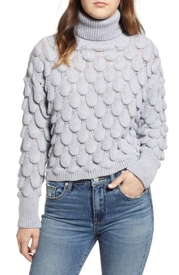 Women's Cotton Emporium Scallop Stitch Sweater - Grey