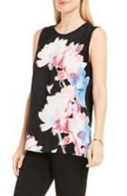 Women's Vince Camuto Poetic Bouquet Mix Media Top - Black