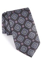 Men's Nordstrom Men's Shop Medallion Silk Tie, Size - Grey