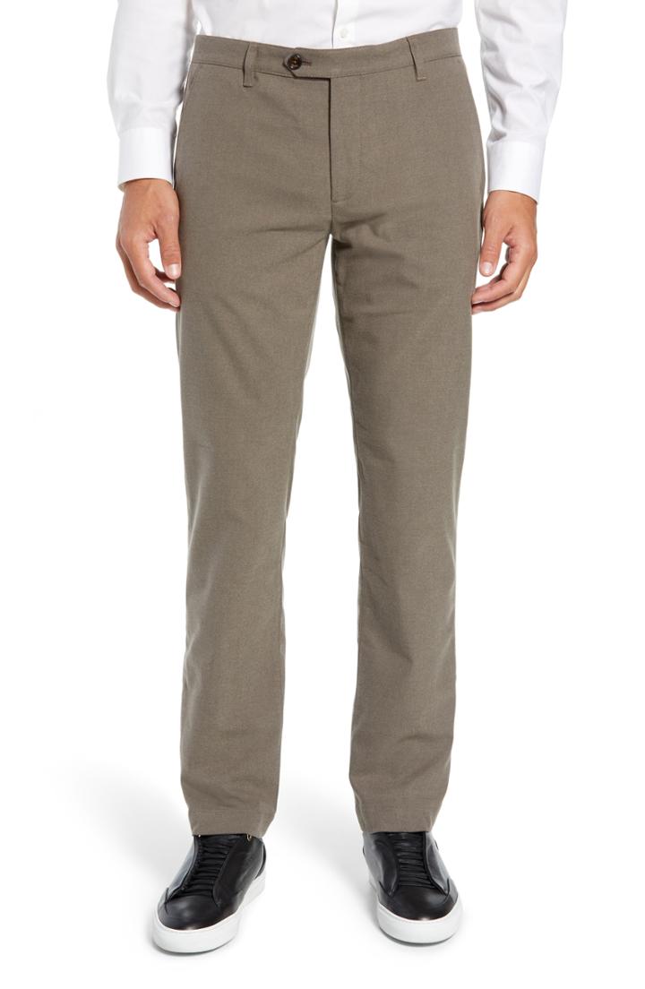 Men's Ted Baker London Semplin Slim Fit Brushed Trousers R - Beige