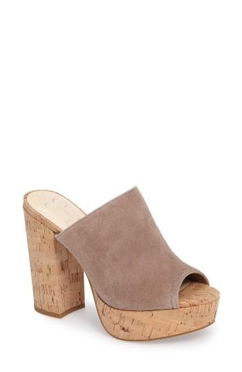 Women's Jessica Simpson Giavanna Open Toe Platform Slide M - Brown
