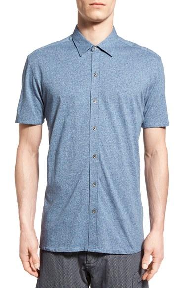 Men's W.r.k. 'metropolitan' Knit Short Sleeve Sport Shirt - Blue