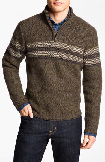 Men's Hickey Freeman Quarter Zip Lambswool Sweater