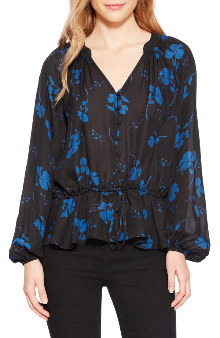 Women's Parker Rosaline Floral Print Blouse, Size - Blue
