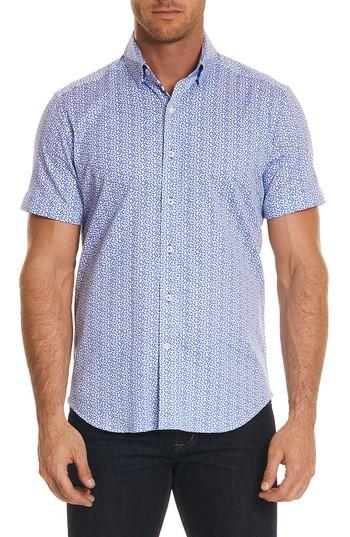 Men's Robert Graham Hartman Tailored Fit Sport Shirt - Blue