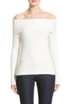 Women's Armani Collezioni Off The Shoulder Sweater Us / 44 It - White