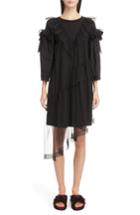 Women's Simone Rocha Tulle Ruffle Shift Dress - Black