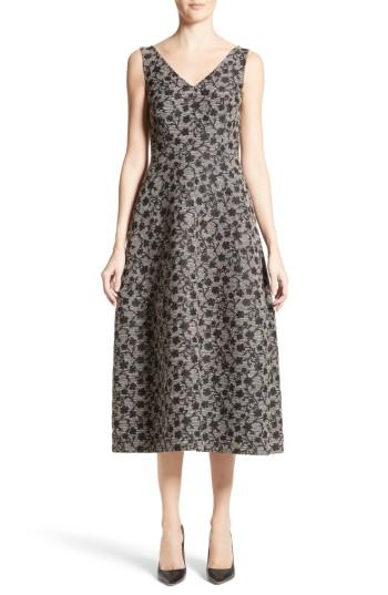 Women's Co Floral Jacquard Midi Dress - Black