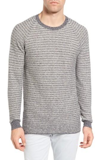 Men's Billy Reid Combo Stripe Crewneck Sweater, Size - Blue