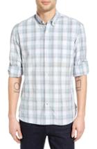 Men's John Varvatos Star Usa Mitchell Slim Fit Plaid Roll Sleeve Sport Shirt - Blue
