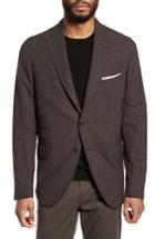 Men's Eleventy Trim Fit Check Wool & Linen Sport Coat