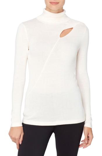 Women's Catherine Catherine Malandrino Dessie Cutout Turtleneck Sweater - Ivory