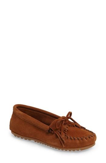 Women's Minnetonka 'kilty' Suede Moccasin W - Brown