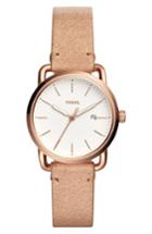 Women's Fossil Commuter Leather Strap Watch, 34mm