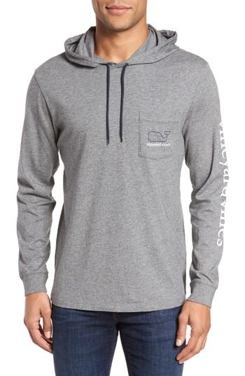 Men's Vineyard Vines Whale Graphic Hooded T-shirt, Size - Grey