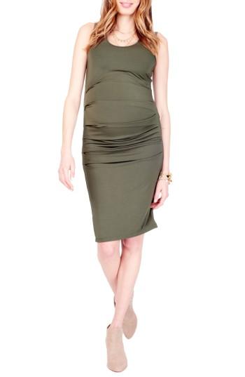 Women's Ingrid & Isabel Ruched Maternity Tank Dress - Green