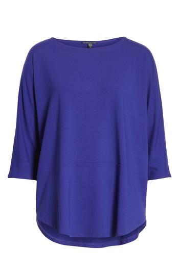 Women's Eileen Fisher Jersey Bateau Neck Tee, Size - Blue