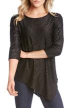 Women's Karen Kane Asymmetrical Burnout Velvet Top - Black