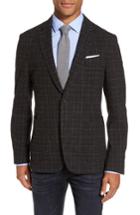 Men's Boss Nold Trim Fit Plaid Wool Blend Sport Coat R - Brown