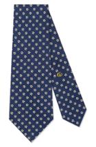 Men's Gucci Tiger Patch Silk Tie, Size - Blue