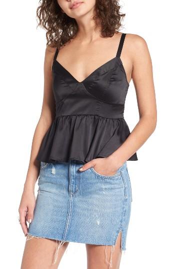 Women's Chloe & Katie Satin Corset Tank - Black