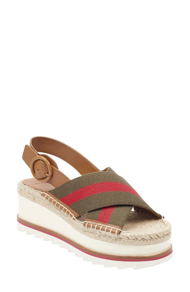 Women's Marc Fisher Ltd Glenna Platform Slingback Sandal .5 M - Green