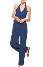 Women's Ceremony By Joanna August 'scarlette' Faux Wrap Chiffon Halter Jumpsuit