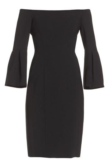 Women's Vince Camuto Off The Shoulder Bell Sleeve Sheath Dress - Black
