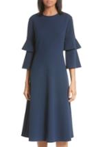 Women's Tibi Bell Sleeve Midi Dress - Blue