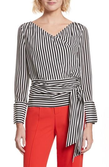 Women's Alice + Olivia Alba Tie-waist Silk Blouse