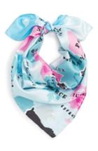Women's Kate Spade New York 'going Places' Silk Scarf, Size - Blue