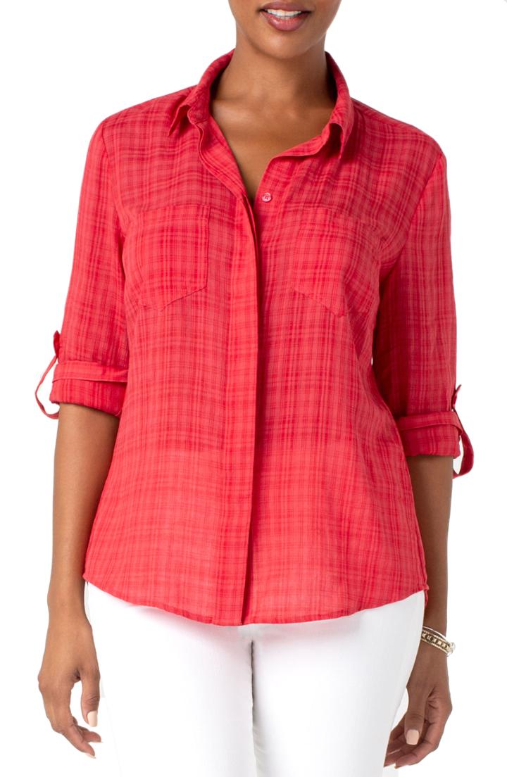 Women's Liverpool Button Back Shirt - Red