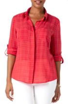 Women's Liverpool Button Back Shirt - Red