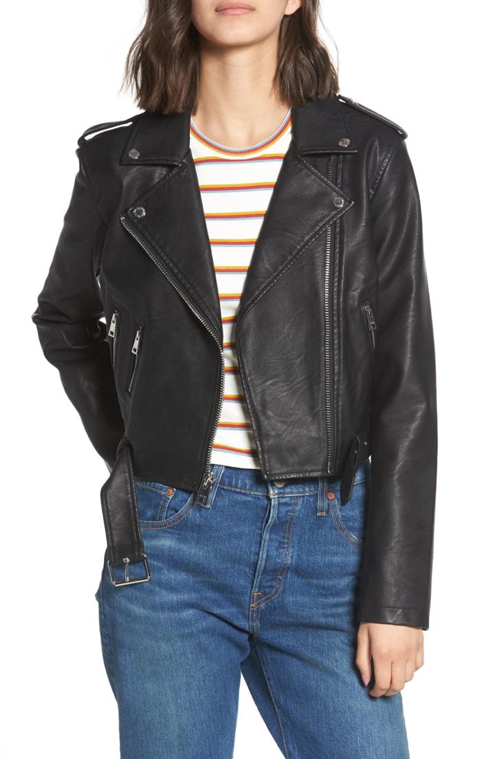 Women's Levi's Faux Leather Fashion Belted Moto Jacket