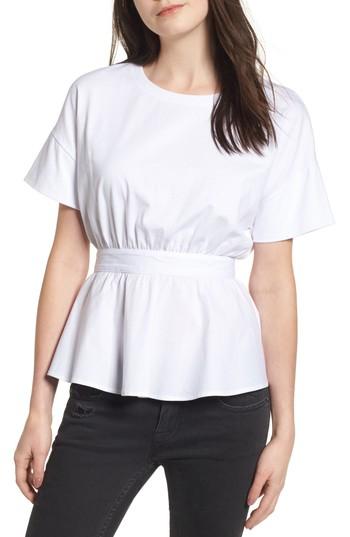 Women's Socialite Tie Back Peplum Top - White