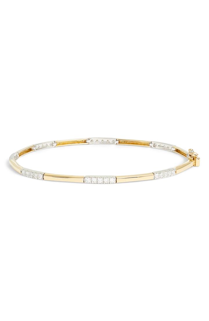 Women's Bony Levy Diamond Station Two-tone Bangle (nordstrom Exclusive)