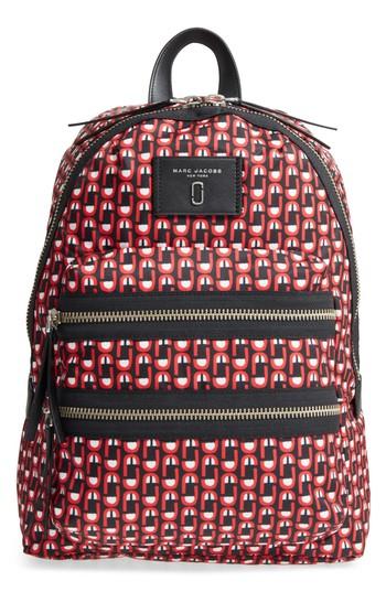 Marc Jacobs Logo Scream Biker Backpack - Red
