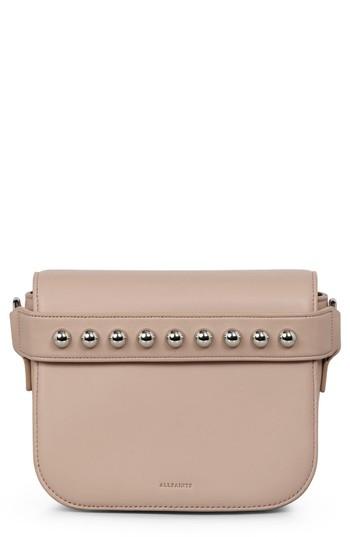 Allsaints Suzi Studded Leather Clutch - Beige