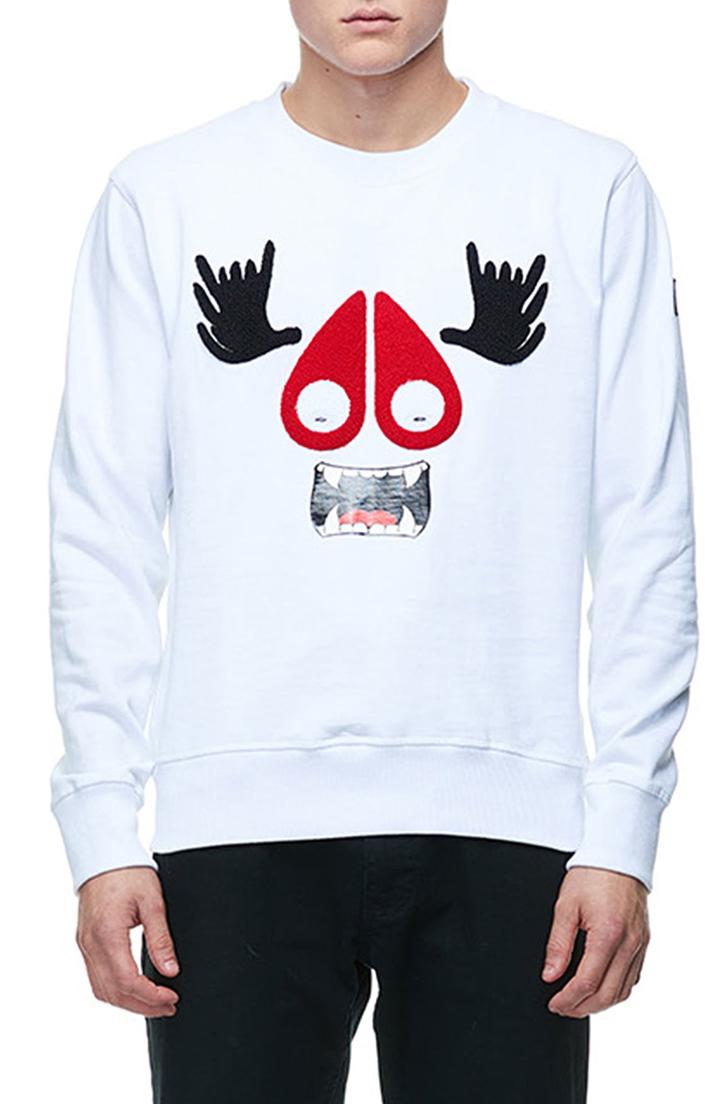 Men's Moose Knuckles Monster Sweatshirt - White