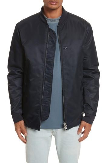 Men's Acne Studios Nylon Bomber Jacket - Blue
