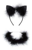 Women's Topshop Fluffy Cat Choker & Headband Set